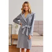 Doctor Nap Katoenen Badjas Dames Dark Grey SWW.7229 M