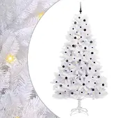 vidaXL Kunstmatige Hinged Kerstboom Wit 270 cm PVC en Staal