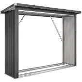 Outsunny Houtschuur - Gegalvaniseerd staal - 213x66,5x150cm - Donkergrijs