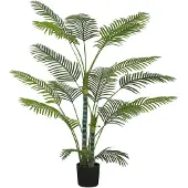 HOMCOM Kunstmatige Palmboom Kunststof, cement 20L x 20B x 175H cm Groen