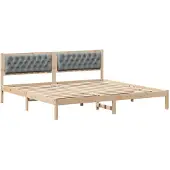 vidaXL Bedframe Lichtgrijs 200 x 200 cm Massief grenenhout