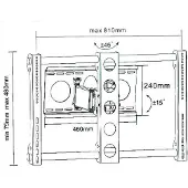 Dti Wandbeugel sop-3020, diepte verstelbaar, horizontaal en verticaal, VESA 100/200/400/600x400/800x400, geschikt voor schermen van ongeveer 40-80 inch, maximaal draaggewicht 75 kg, kleur: zwart