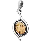 MOOYE ® - Collectie Zilveren Barnsteen femina ovaal kettinghanger