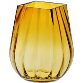 Krosno Ambergeglazuurde vaas met vierkante rand - 25,5 cm