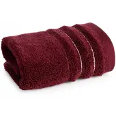 Eurofirany Bordeaux handdoek 30x50 cm met gouden strepen, 100% katoen
