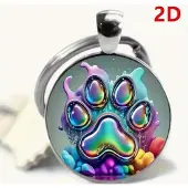 Fashion Jewelry Schattige kat sleutelhanger met kleurrijke "Clawprint"