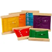 Bigjigs houten sluitingen en knopenframes - Montessori speelgoed.
