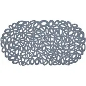 Bisk Antislip Badmat Ovaal 68x38 cm - Grava Blauw