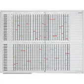 Franken Jaarkalender JetPlaner SJPC1235, magnetisch, opbergbak, groot formaat, B 1200 x H 900 mm, staal & aluminium, wit, incl. accessoires