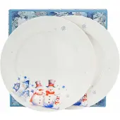 Duo SNEEUWMAN Kerst Dessertborden Set (2 stuks)