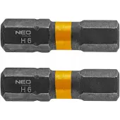 Neo Tools Slagmoerdoppen Set HEX6 x 25mm - 2 Stuks