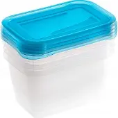 Smukee Set van 4 Voedselbewaarbakken 0,75L Blauw