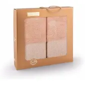 Zwoltex Art Deco Handdoekset - Poederroze 50x90 + 70x140 cm - 100% Katoen