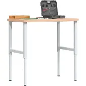 vidaXL Werkbank rechthoekig 100x60x(73-99,5) cm massief beukenhout