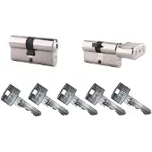 LOB Hektor Cilinderslot 30/40mm Nikkel Chroom met 6 Sleutels & Kaart
