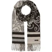 Fraas sjaal Cashmink Scarf Black White zwart