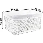 Gockowiak Witte Rietmand 30 cm - Opbergmand met Linnen Voering