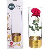 Altom Design Glazen Vaas & Kandelaar 30cm - Goud & Transparant