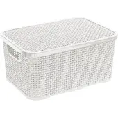 BranQ Rotan - Universele mand 10L - met deksel - Wit