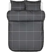 Marc O'Polo Dekbedovertrek Suvie Anthracite Percal-240 x 200 / 220 cm | Lits-Jumeaux