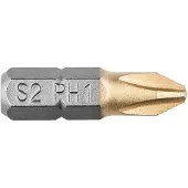Neo Tools PH1 Schroefbits 25mm 2 Stuks - S2 TiN Staal