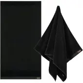 Zwoltex Porto Luxe Badhanddoek 100x150cm Zwart 600g Katoen