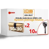 LOB 2x ARES Cilinderslot 30/30 Messing + 10 Universele Sleutels