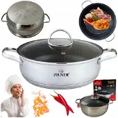 Zilner Lage Brede Pan met Marmscoating 28cm 6.5L - Inductie