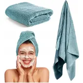 Faro Snelle Droge Katoenen Handdoek Otto 50x100cm 400 g/m² Glad Blauw