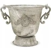 Artpol Metalen Decoratieve Pot Grijs 18.5x23x18.5 cm