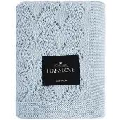 Lullalove Lullalolove Baby Dekenbe Zonnebloem Zigzag Blauw 80x100cm