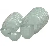 MPLCo Flower Mint Servies 18 Delig - Pastel Groen Keramiek