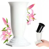 Kadax Grafvaas 29cm Wit - Decoratieve Vaas met Inzetstuk