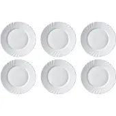 Galicja 6x Bord Diner Borden Bianco Wit Glas 25cm