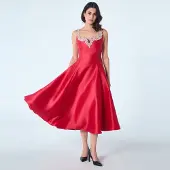 Smart & Joy Cocktailjurk met hartvormig decolleté en kralen