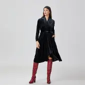 Smart & Joy Wikkeljurk van fluweel en zoom met ruches