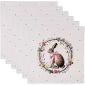 Clayre & Eef Servetten Katoen Set van 6 40x40 cm Beige Katoen