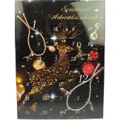 Azoza 24-delige Dames Kerst Adventskalender Sieraden Bedels voor haar Zwart