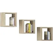 Akord Set van 3 Wandplanken 25x25cm Eiken Sonoma Mat Finish