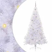vidaXL Kunstkerstboom met 300 LED Wit 210 cm PVC en Staal