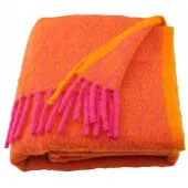 IKEA KLIPPOXEL Plaid Oranje/Fuchsia 130x170 cm - Gerecycled Polyester