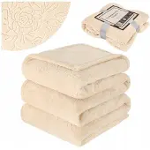 Domarex Zachte Crème Pluizige Deken 130x160cm met Bloemenpatroon