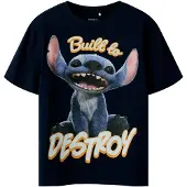 Name it Shirt 'NKMNila Stitch' navy / indigo / oranje / lichtroze