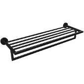 Sapho X-Round Black handdoekplank met rail 500 mm, zwart mat