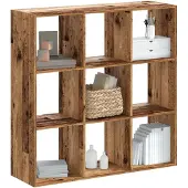 vidaXL Boekenkast 102x32x102 cm bewerkt hout oud houtkleurig