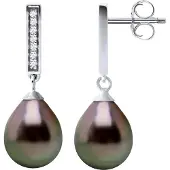 Diadema Dangle Oorbellen Tahitian Parel sieraden 8-9mm Pears 925