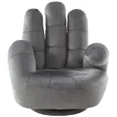 Vente-Unique.nl Draaiende kinderfauteuil CATCHY van fluweel - Antraciet