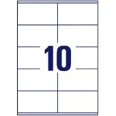 Avery-Zweckform 6137 Universele etiketten 105 x 57 mm Papier Wit 1 stuk(s) Permanent hechtend Laser (zwart/wit)