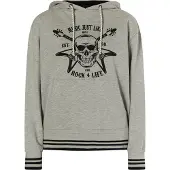 MyMo ROCKS Sweatshirt 'Ucy' grijs gemêleerd / zwart