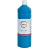 Qrea - Plakkaatverf blauw 1000ml | Fles a 1000 milliliter | 6 stuks